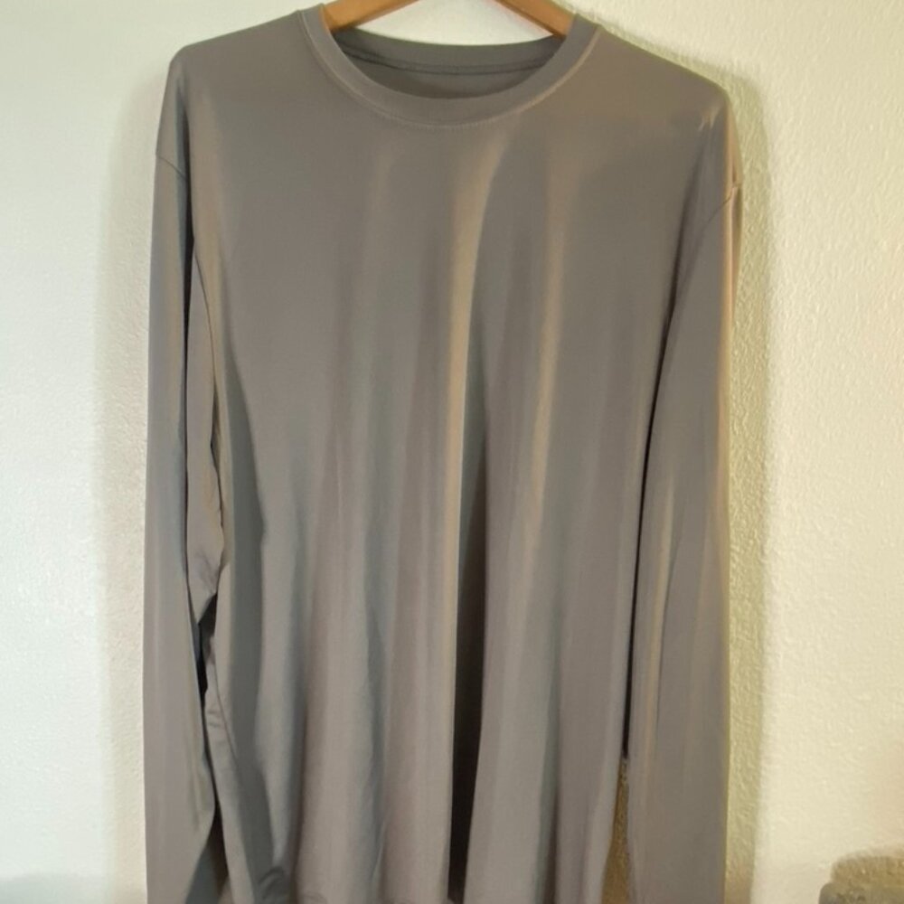 Hanes Cool-Dri 2XL Men's Long Sleeve Polyester Athletic/Workout T-Shirt, Gray